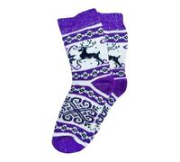 Women's Natural Sheep's Wool Socks Warm Winter Thick, Bleu / Blanc, 37-41