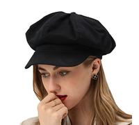 Womens Newsboy Cap Summer Beret Cap- 100% Cotton 8 Panels Vintage Cabbie Hat- Octagonal Visor Cap for Women Girls Ladies Gift