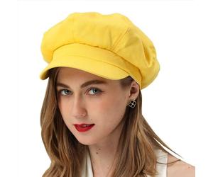 Womens Newsboy Cap Summer Beret Cap- 100% Cotton 8 Panels Vintage Cabbie Hat- Octagonal Visor Cap for Women Girls Ladies Gift