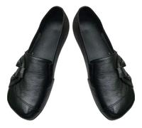 Women's Orthopedic Loafers in Breathable Leather Stylish Orthotic Flats with Arch Support Women's Loafers for Office Slip-on Walking Shoes (Black,41)