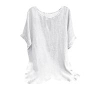 Womens Oversized T Shirts Summer Casual V Neck Loose Fit Short Sleeve Tees Tops Ladies Plus Size Blouses Fashion Pullover Comfy Basic Tee (White, M)
