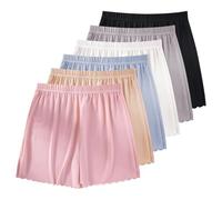 Womens Panties 6 Pack Women's Shorts Anti Chafing Underwear Plus Size Seamless Slipshort Pants Ice Silk Leggings Stretchy Shorts