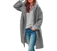 Women's Pea Coat, Womens Wool Blend Pea Coat, Elegant Single Breasted Trench Coats for Women with Pockets (Gray,M)