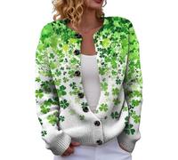 Women's Pink Heart Knit Cardigan Casual Loose Fit Sweater for Fall and Winter