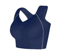 Women's Plain Seamless Back Shock Proof Push Up Wireless Sports Bra with Widened Side Panels, Beige, 70-80 KG(Darkblue,60-70 KG)