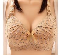 Women's Plus Size Bra Flower Print Without Wire Push Up Bra for Fashionable Casual Bra, Seamless Sports, Bras (Skin Tone,14TG)
