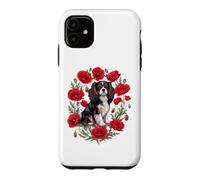 Womens Poppies Flower Tricolor Cavalier King Charles Spaniel Coque pour iPhone 11