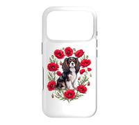 Womens Poppies Flower Tricolor Cavalier King Charles Spaniel Coque pour iPhone 17 Pro