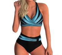 Women's Printed Two-Piece Swimsuit Set Summer Beach | Printed design, polyester fabric, medium stretch, regular length, perfect for summer sun