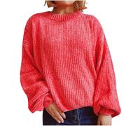 Women's Pullover Sweaters Solid Color Long Sleeve Casual Fashion Loose Cute Tops Fall and Winter Comfy Outfits Casual