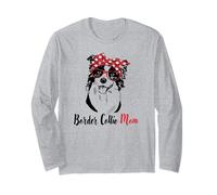Womens Red Bandana Hipster Mama Border Collie Mom Lover Manche Longue