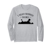 Womens Retro Vintage I Read Banned Books Literature Lover Manche Longue