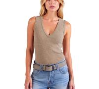Women's Ribbed V-Neck Tank Top Sleeveless Slim Fit Basic Camisole Summer Casual Stretchy Knit Undershirt for Layering Or Daily Wear