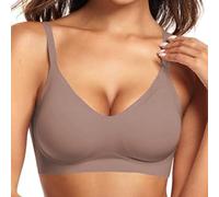 Women's Seamless Non-Wired Bra, Comfortable Push Up, Wireless Bralette, Full Coverage Sports for Everyday Use, Beige, XL(Gray,XXL)