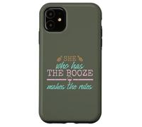 Womens She Who Has The Booze Makes The Rules Funny Bartender Coque pour iPhone 11