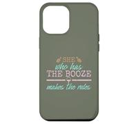 Womens She Who Has The Booze Makes The Rules Funny Bartender Coque pour iPhone 12 Pro Max