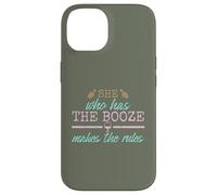 Womens She Who Has The Booze Makes The Rules Funny Bartender Coque pour iPhone 14