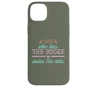 Womens She Who Has The Booze Makes The Rules Funny Bartender Coque pour iPhone 14 Plus