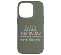 Womens She Who Has The Booze Makes The Rules Funny Bartender Coque pour iPhone 14 Pro