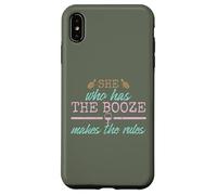 Womens She Who Has The Booze Makes The Rules Funny Bartender Coque pour iPhone XS Max