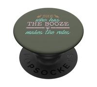 Womens She Who Has The Booze Makes The Rules Funny Bartender PopSockets PopGrip Adhésif