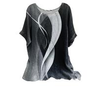 Women's Short Sleeve Crewneck T Shirt Summer Loose Fit Solid Color Tee Tops Ladies Plus Size Tops Pullover Fashion Tee Blouses Casual Tee Tops (Black, XXXL)