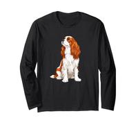 Womens Sitting Blenheim Cavalier King Charles Spaniel Lover Manche Longue