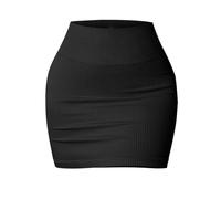 Women's Skirt 1 Skirts Basic Versatile Stretchy Ribbed High Waist Skirt Casual Elegant Mini Skirt Summer Autumn Basic Pencil Skirt Clothing B-50