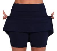 Womens Skorts with Pockets, Tummy Control High Waist with Shorts Perfect Blend of Sporty & Stylish for Jogging Yoga (Navy,M)