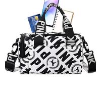 Womens Small Gym Bag - Sac de fitness multifonctionnel, léger, design imperméable, durable, sac de sport, organiseur de voyage compact | Workout For Hiking Running Yoga Outdoor Exercise, Blanc, Voir