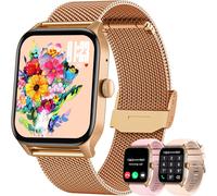 Women's Smart Watch Sport Smartwatch: Answer Call Waterproof 1.83 Inch Hd Touch Screen Bracelet Fitness Tracker With Pedometer Sleep Monitor Heart Rate For Android Ios (Gold)