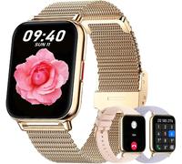 Women's Smart Watch With Bluetooth Call, 1.85 Inch Smartwatch With 110+ Sports Modes Pedometer, Heart Sleep Monitor, Smart Watch For Android Ios Gold