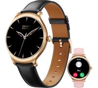 Women's Smart Watch With Bluetooth Calling, 1.39 Inch Smartwatch With Heart Rate/Spo2/Sleep/Female Function, 100+ Sports Modes Pedometer Watch For Android Ios (Gold Black)
