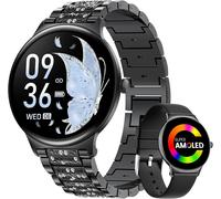 Women's Smart Watch With Bluetooth Calling, 1.43 Inches Amoled Diamond Women's Smartwatch With Female Health, Sleep, 120+ Sports Modes For Android Ios, Black