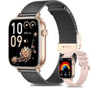Women's Smart Watch With Bluetooth Calling, 1.83 Inch Hd Smartwatch With 2 Bracelets, 100+ Sports Modes, Sleep/Heart Rate/Spo2, Ip68 Pedometer Smart Watch For Android Ios, Gold Black