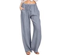 Women's Solid Color Fashionable and Comfortable Drawstring Loose Casual Wide Leg Long Pants