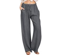 Women's Solid Color Fashionable and Comfortable Drawstring Loose Casual Wide Leg Long Pants