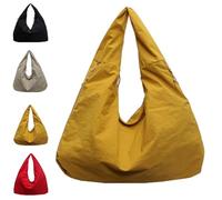 Women's Solid Color Textured Draped Tote Bag, Big Capacity Fashion Versatile Shoulder Bag (yellow)