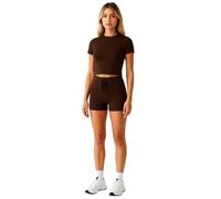 Women's Solid Color Yoga Set Short Sleeve Crop Top and High Waisted Biker Shorts Two Piece Workout Outfit Summer Loungewear Athletic Wear