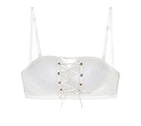 Women's Solid Lace Strapless Stealth Bra Wire Bandage Underwear Nightdress Set, White, M(Pink,5XL)