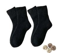Women's Solid Mid-Calf Socks - Cozy Slouchy Socks for Women with Retro Design - Ideal Women Holiday Gift (B)