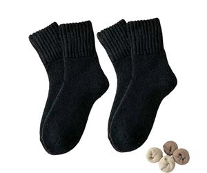 Women's Solid Mid-Calf Socks - Cozy Slouchy Socks for Women with Retro Design - Ideal Women Holiday Gift (B)