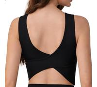 Women's Sports Bra Workout Tank Top High Support Fitness Bra Moisture-Wicking Exercise Top for Yoga, Pilates, Gym Workouts (FR/ES, Alpha/Lettres, TG, Taille Normale, Taille Normale, Black)
