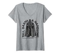 Womens Star Wars Darth Vader Tall Darth & Handsome V-Neck T-Shirt