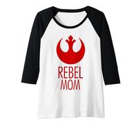 Womens Star Wars Rebel Mom Rebel Logo Raglan Baseball Tee