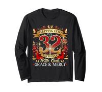 Womens Stepping Into My 32nd Birthday With Grace & Faith Manche Longue