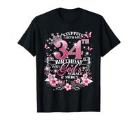Womens Stepping Into My 34th Birthday with Grace & Faith T-Shirt