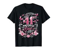 Womens Stepping Into My 41st Birthday with Grace & Faith T-Shirt