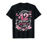 Womens Stepping Into My 42nd Birthday with Grace & Faith T-Shirt