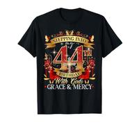 Womens Stepping Into My 44th Birthday With Grace & Faith T-Shirt